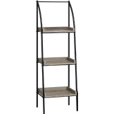 48" Bookcase in Dark Taupe & Black Metal